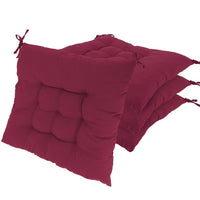 HKM-834195 4-Piece Soft Square Chair Cushion Set - 17.72in Comfortable Tie-On Seat Pads for Home, Office, and Travel