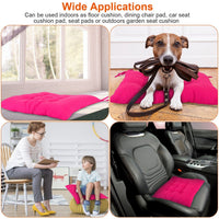 HKM-834195 4-Piece Soft Square Chair Cushion Set - 17.72in Comfortable Tie-On Seat Pads for Home, Office, and Travel