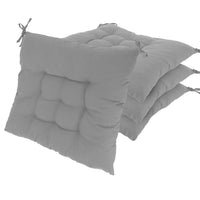 HKM-834195 4-Piece Soft Square Chair Cushion Set - 17.72in Comfortable Tie-On Seat Pads for Home, Office, and Travel