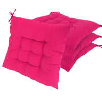 HKM-834195 4-Piece Soft Square Chair Cushion Set - 17.72in Comfortable Tie-On Seat Pads for Home, Office, and Travel