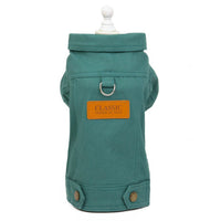 HKM-834259 Dogcat Autumn Traction Denim Jacket for Pets - Available in Blue, Green, and Yellow, Sizes S to 2XL