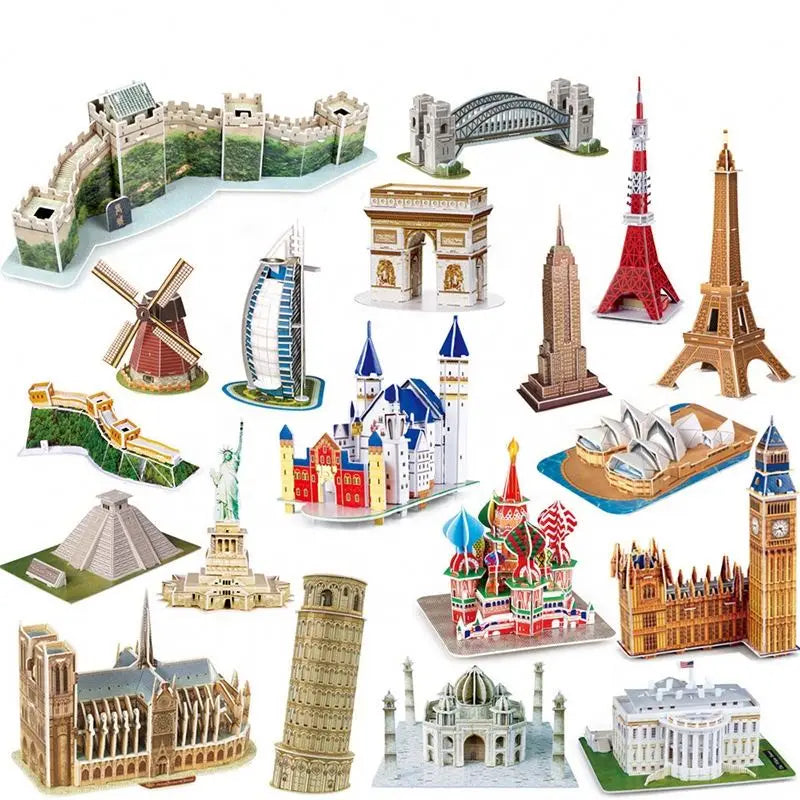HKM-834387 Notre Dame Paris 3D Paper Puzzle for Kids and Adults, Educational DIY Toy Building Blocks, Under 50 Pieces