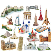 HKM-834387 Notre Dame Paris 3D Paper Puzzle for Kids and Adults, Educational DIY Toy Building Blocks, Under 50 Pieces
