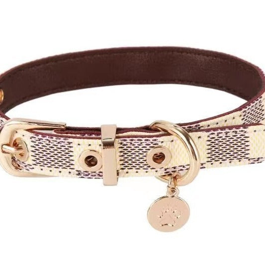 HKM-834515 Old Flower Leather Pet Collar Cool Cute