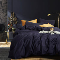 HKM-834579 Luxury Egyptian Cotton 60S Four-Piece Bed Cover Set - 100% Pure Cotton Fitted Sheet, Quilt Cover, and Pillow Covers