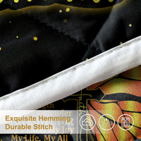 HKM-834643 3-Piece Butterfly and Sunflower Pattern Quilt Set with Pillowcases, Multiple Sizes Available