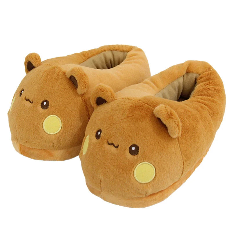 HKM-834643 Cozy 3D Plush Animal Slippers for Kids and Adults - Soft Indoor Cotton Footwear