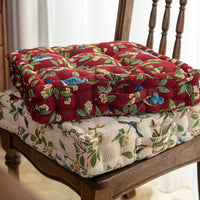 HKM-834707 American Style Floral Seat Cushion with Waist Support - Thick, Comfortable Design, Made from Polyester, 40x40x8cm