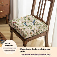 HKM-834707 American Style Floral Seat Cushion with Waist Support - Thick, Comfortable Design, Made from Polyester, 40x40x8cm