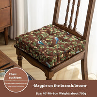 HKM-834707 American Style Floral Seat Cushion with Waist Support - Thick, Comfortable Design, Made from Polyester, 40x40x8cm