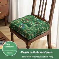 HKM-834707 American Style Floral Seat Cushion with Waist Support - Thick, Comfortable Design, Made from Polyester, 40x40x8cm