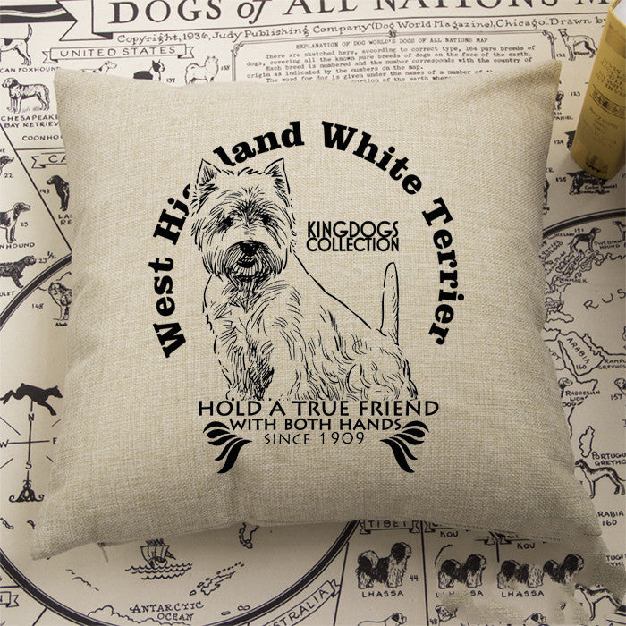 HKM-834771 Cotton and Linen Terrier Pillow with Memory Foam Filling, Modern Style Cushion Cover