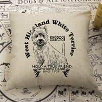 HKM-834771 Cotton and Linen Terrier Pillow with Memory Foam Filling, Modern Style Cushion Cover