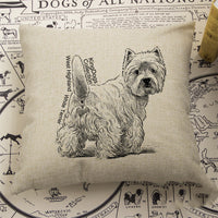 HKM-834771 Cotton and Linen Terrier Pillow with Memory Foam Filling, Modern Style Cushion Cover