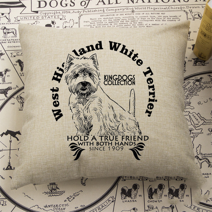 HKM-834771 Cotton and Linen Terrier Pillow with Memory Foam Filling, Modern Style Cushion Cover