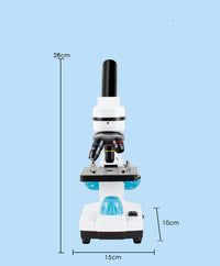 HKM-834835 Children's Optical Microscope with 25x Eyepiece and 40x Objective Lens, Includes Phone Holder and International Plug Options