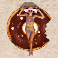 HKM-834963 Donut Style Microfiber Beach Towel - Soft, Durable, Quick-Drying & Colorfast