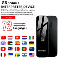 HKM-835027 G6 Portable Language Translator with Two-Way Voice Intercom and Text Translation, Supports 72 Languages, Bluetooth Connectivity