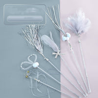 HKM-835283 Colorful Self-Healing Bell Feathers Cat Teaser Stick for Interactive Play