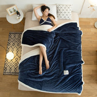HKM-835283 Cozy Pure Color Fleece Blanket - Soft Polyester Fiber, 100x120CM