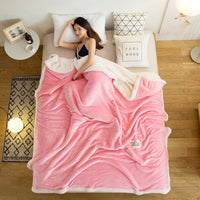 HKM-835283 Cozy Pure Color Fleece Blanket - Soft Polyester Fiber, 100x120CM