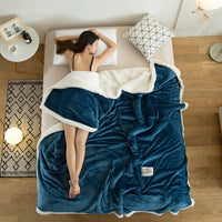 HKM-835283 Cozy Pure Color Fleece Blanket - Soft Polyester Fiber, 100x120CM