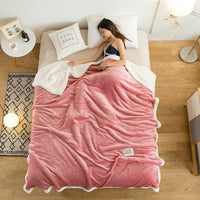 HKM-835283 Cozy Pure Color Fleece Blanket - Soft Polyester Fiber, 100x120CM