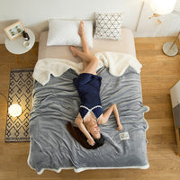 HKM-835283 Cozy Pure Color Fleece Blanket - Soft Polyester Fiber, 100x120CM