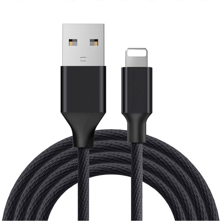 HKM-835347 1m Fast Charging Lightning Cable - Black/Red/Blue, Single Connector Data Line
