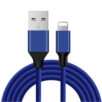 HKM-835347 1m Fast Charging Lightning Cable - Black/Red/Blue, Single Connector Data Line