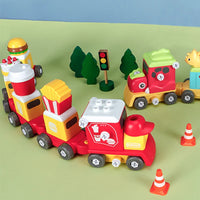 HKM-835539 5-in-1 Train Robot Building Blocks Set - DIY Dinosaur & Vehicle Play Puzzle - Educational Toy for Ages 3+