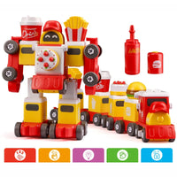 HKM-835539 5-in-1 Train Robot Building Blocks Set - DIY Dinosaur & Vehicle Play Puzzle - Educational Toy for Ages 3+