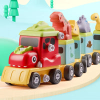 HKM-835539 5-in-1 Train Robot Building Blocks Set - DIY Dinosaur & Vehicle Play Puzzle - Educational Toy for Ages 3+