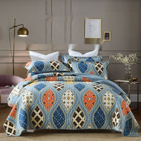HKM-835795 Pure Cotton Summer Floral Duvet Set - Three-Piece Bedding Collection