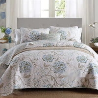 HKM-835795 Pure Cotton Summer Floral Duvet Set - Three-Piece Bedding Collection