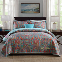 HKM-835795 Pure Cotton Summer Floral Duvet Set - Three-Piece Bedding Collection