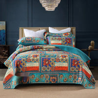 HKM-835795 Pure Cotton Summer Floral Duvet Set - Three-Piece Bedding Collection