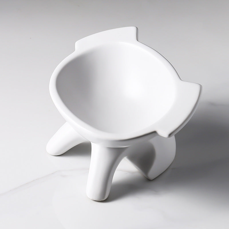 HKM-835987 Ceramic High-Leg Cat Food Bowl for Cervical Spine Support