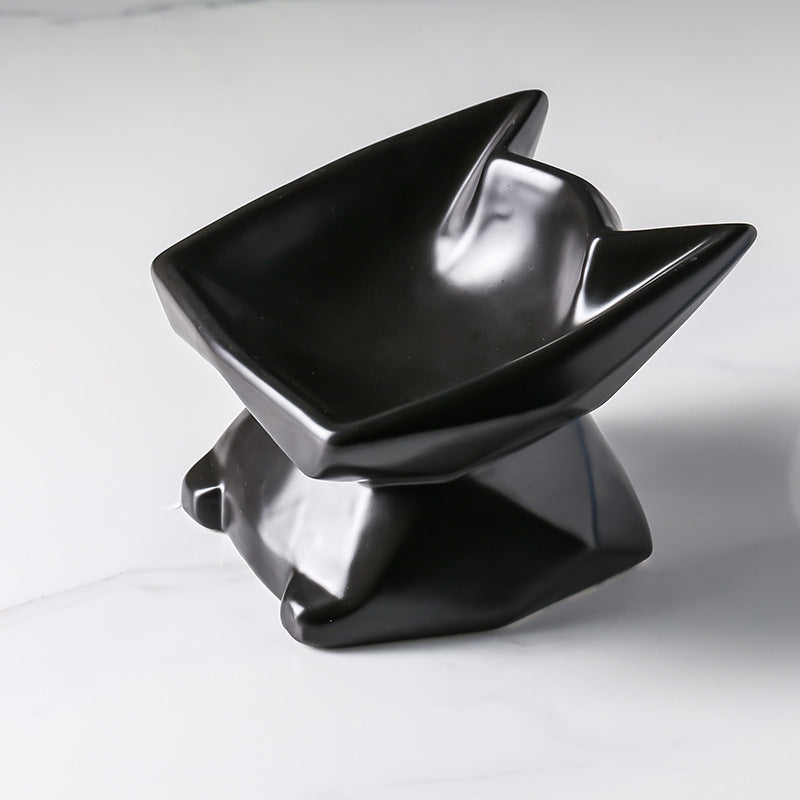 HKM-835987 Ceramic High-Leg Cat Food Bowl for Cervical Spine Support