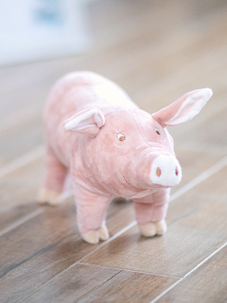 HKM-835987 Pink Pig Plush Dog Sleeping Companion Toy for Comfort and Relaxation