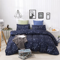 HKM-836115 Three Piece Polyester Printed Brushed Quilt Cover Set with Pillowcases, Available in Multiple Floral Designs and Sizes