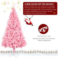 HKM-836243 6ft PVC Pink Christmas Tree - Full Lush Design for Festive Home Decor