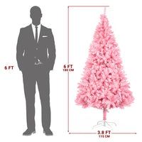 HKM-836243 6ft PVC Pink Christmas Tree - Full Lush Design for Festive Home Decor