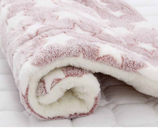 HKM-836243 Four Seasons Universal Warm Pet Mat for Small Animals - Flannel & Lamb Wool, 34x27cm
