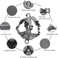 HKM-836307 Adjustable Soft Mesh Cat Harness and Leash Set for All Cats - Anti-Escape, Breathable Design with Reflective Safety Features