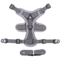 HKM-836307 Adjustable Soft Mesh Cat Harness and Leash Set for All Cats - Anti-Escape, Breathable Design with Reflective Safety Features