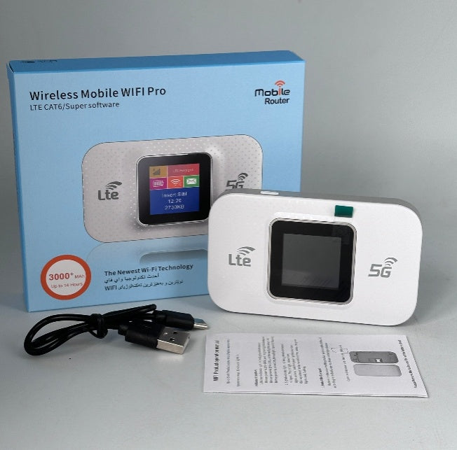 HKM-836307 Portable 5G LTE Wireless Mobile Router with 3000mAh Battery and Color Display
