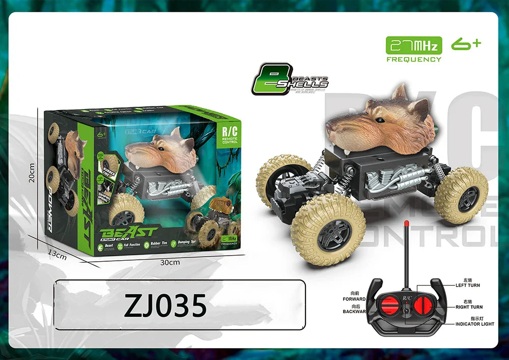 HKM-836371 Remote Control Dinosaur Truck Toy - Electric Climbing Stunt Car for Kids - Ages 5 and Up