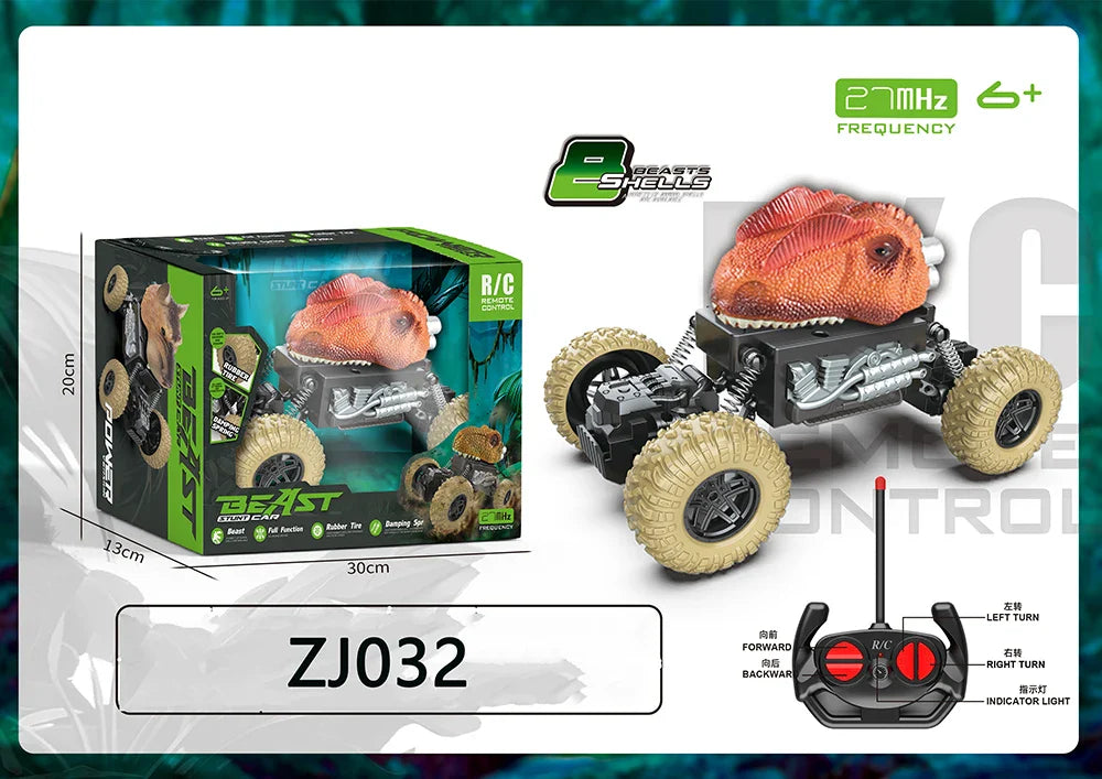 HKM-836371 Remote Control Dinosaur Truck Toy - Electric Climbing Stunt Car for Kids - Ages 5 and Up