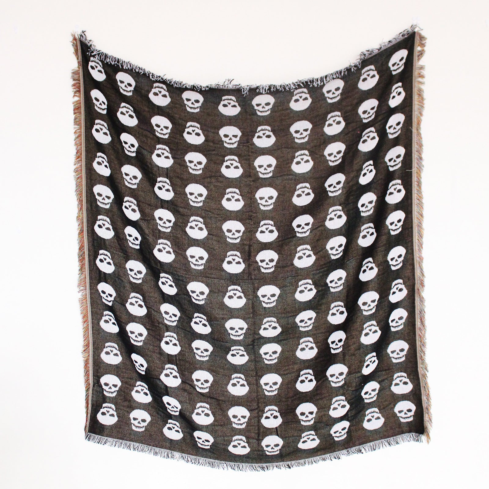 HKM-836435 Boho Fringe Sofa Cover Blanket - Cotton Nitrile Blend, 130x150 cm